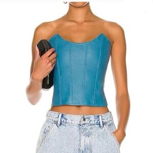 Miaou Leia Faux Leather Corset Top